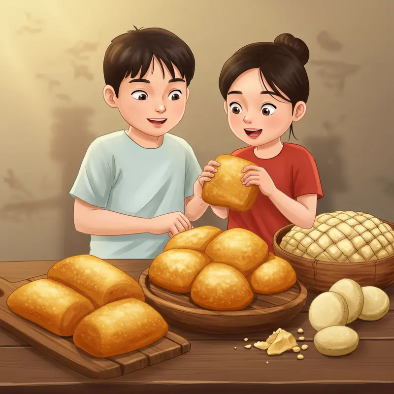 Nguyên liệu cơ bản để làm bánh dẻo truyền thống được chuẩn bị đầy đủ trên bàn.