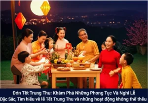 Gia đình Việt Nam quây quần dưới trăng rằm Tết Trung Thu
