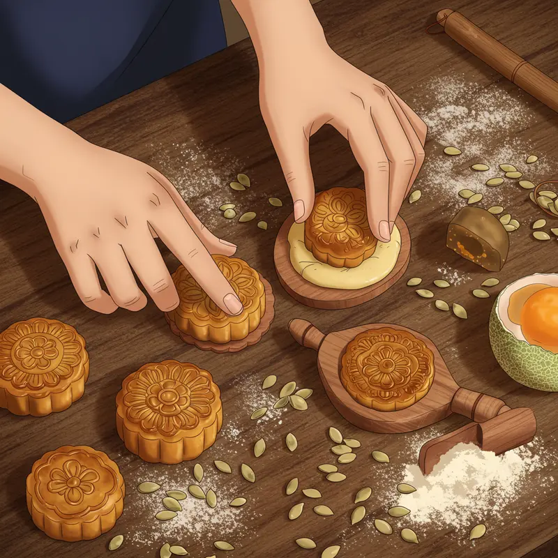 Nguyên liệu tươi ngon chuẩn bị cho bánh nướng nhân thập cẩm truyền thống.