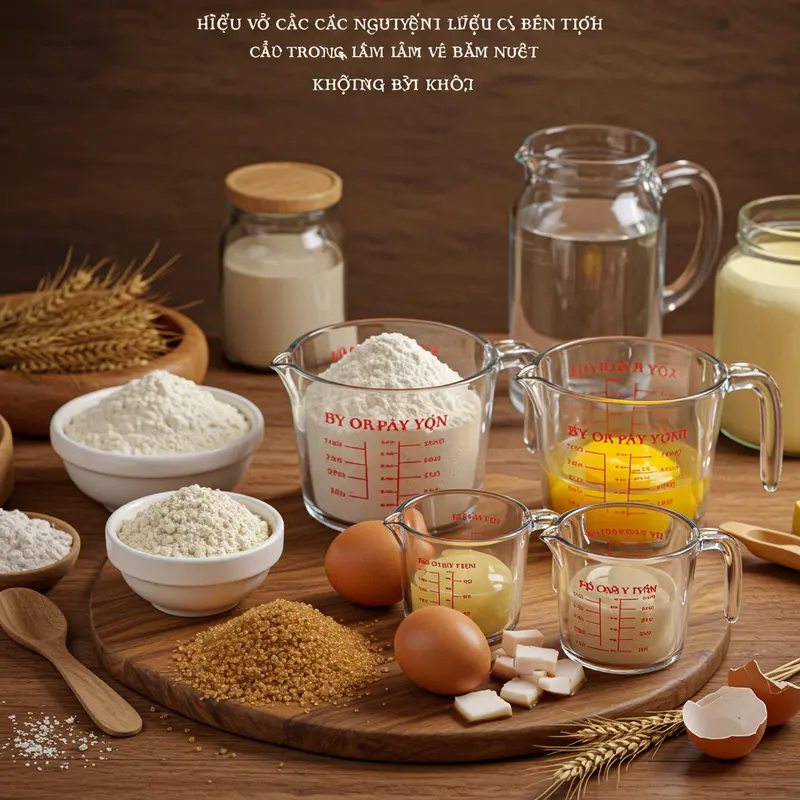 Nguyên liệu cơ bản dùng trong làm vỏ bánh nướng mềm mượt.
