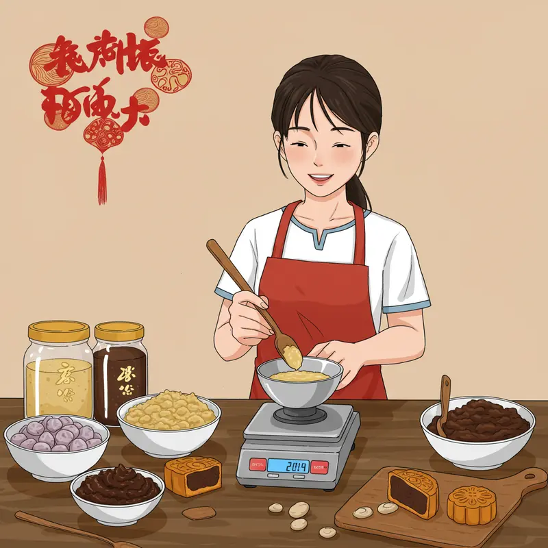 Nguyên liệu tươi ngon chuẩn bị cho nhân bánh Trung Thu truyền thống.