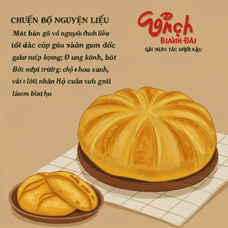 Nguyên liệu cơ bản để làm bánh dẻo truyền thống được chuẩn bị đầy đủ trên bàn.