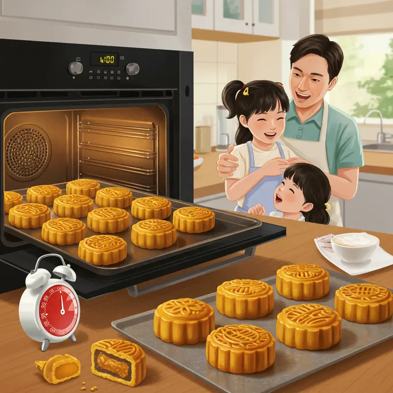Dụng cụ và nguyên liệu an toàn, tươi sạch để làm bánh Trung Thu mini cho bé.