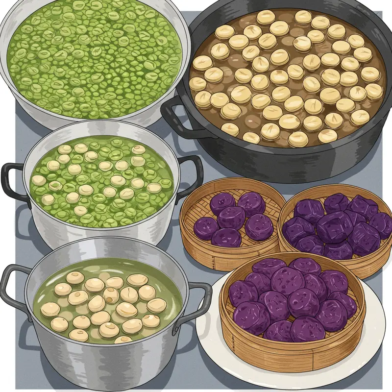 Nguyên liệu tươi ngon chuẩn bị cho nhân bánh Trung Thu truyền thống.