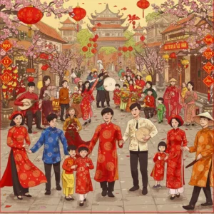 Cộng đồng Việt Nam sum vầy ngày Tết với nhạc dân ca và nhạc trẻ hiện đại.