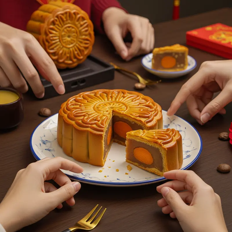 So sánh bánh trung thu 250g và 300g trên cùng khay.