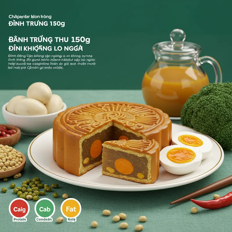 Bánh Trung Thu 150g vừa vặn trên bàn ăn gia đình nhỏ.