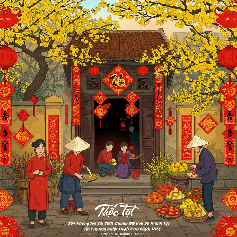 Gia đình Việt quây quần bên bàn thờ tổ tiên trong ngày Tết.