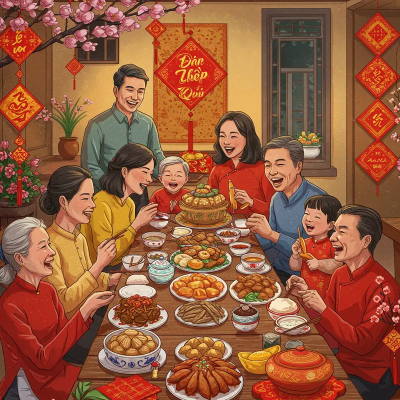 Gia đình cùng nhau lên kế hoạch và trang trí Tết, tạo không khí sum vầy ngay từ những bước chuẩn bị.