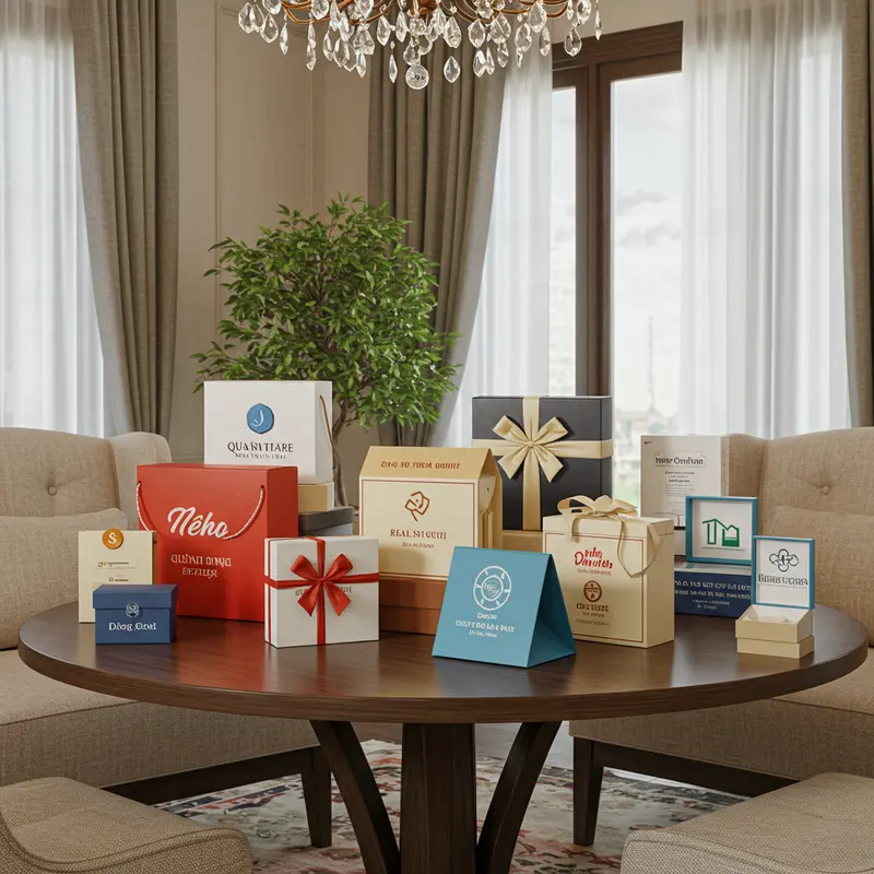 Các hộp quà sang trọng, đại diện cho từng ngành nghề khác nhau.