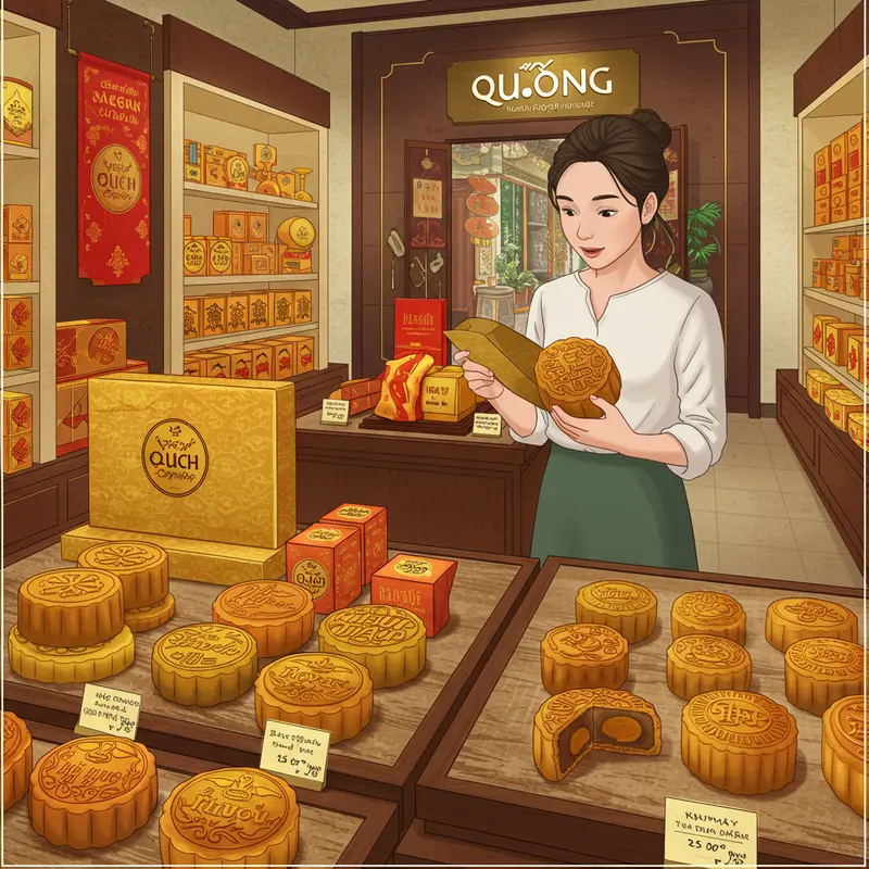 So sánh bánh trung thu 250g và 300g trên cùng khay.