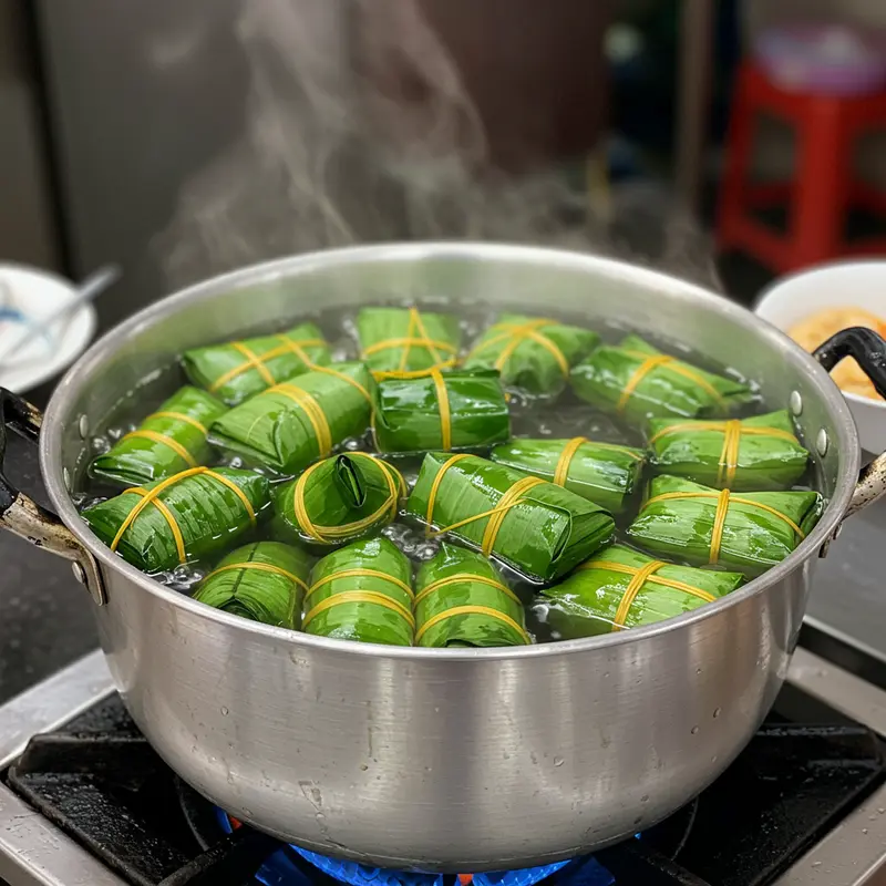 Bánh chưng, bánh tét – biểu tượng ẩm thực Tết Việt, thể hiện sự sum vầy và truyền thống.