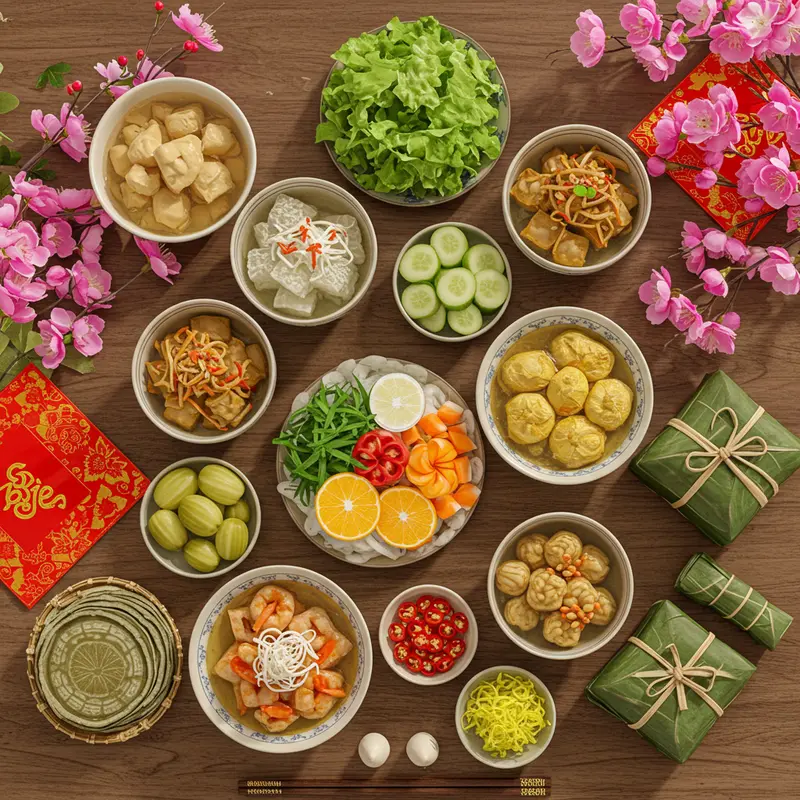 Bữa cơm sum họp ấm áp ngày Tết miền Nam.