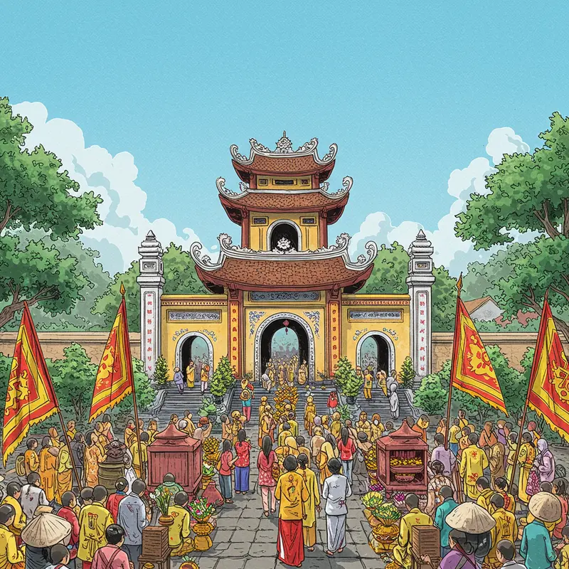 Nét đẹp truyền thống du xuân tâm linh trong không khí mùa xuân.