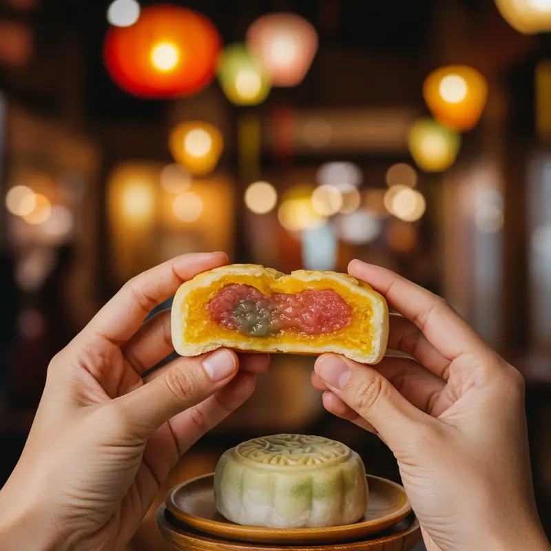 Bánh mochi Nhật Bản và mochi Trung Thu Việt Nam trên cùng bàn truyền thống.