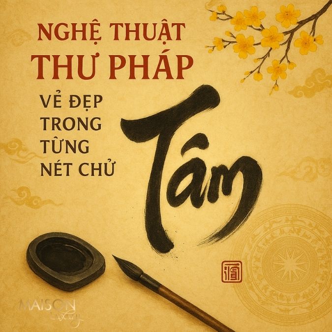 Một nghệ nhân nối truyền thống Việt Nam đang viết thư pháp bằng bút lông trên giấy trắng.