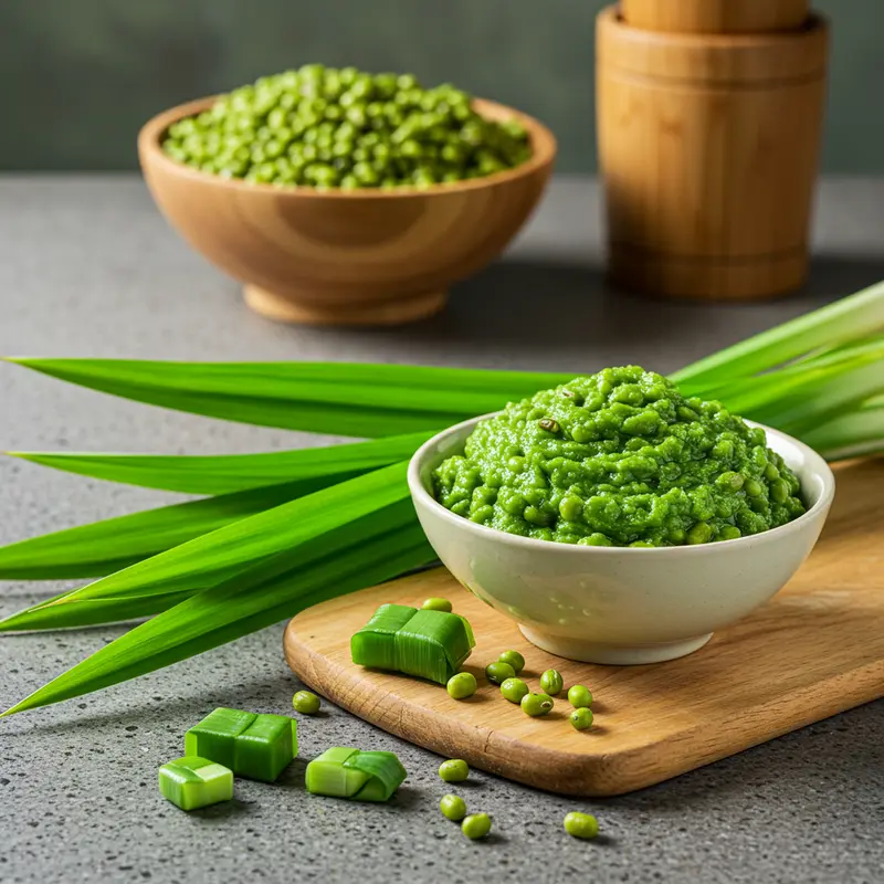 Nhân đậu xanh truyền thống với màu vàng tươi và kết cấu mịn màng