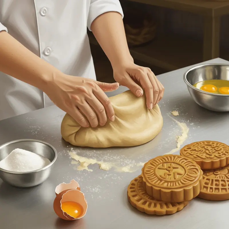 Bánh nướng nhân khoai môn trong không gian Trung Thu truyền thống Việt Nam.