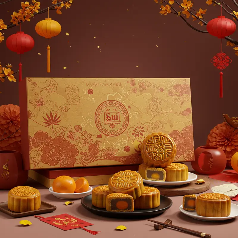 Gia đình ba thế hệ bàn luận lựa chọn bánh trung thu phù hợp.