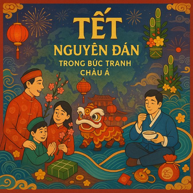 Tết Nguyên Đán trong bức tranh châu á