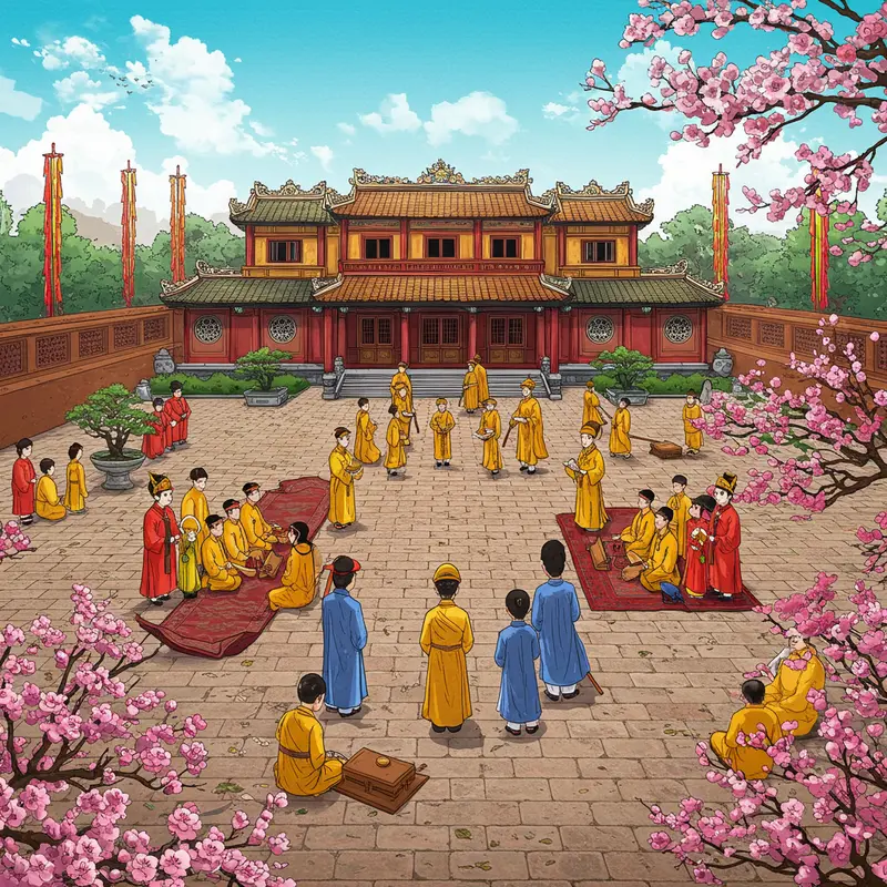 Gia đình Việt sum vầy bên bàn cỗ cúng tổ tiên ngày Tết.