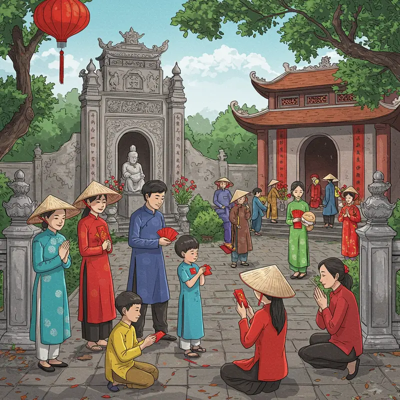 Cảnh gia đình Việt xưa sum vầy, gói bánh chưng chuẩn bị đón Tết.