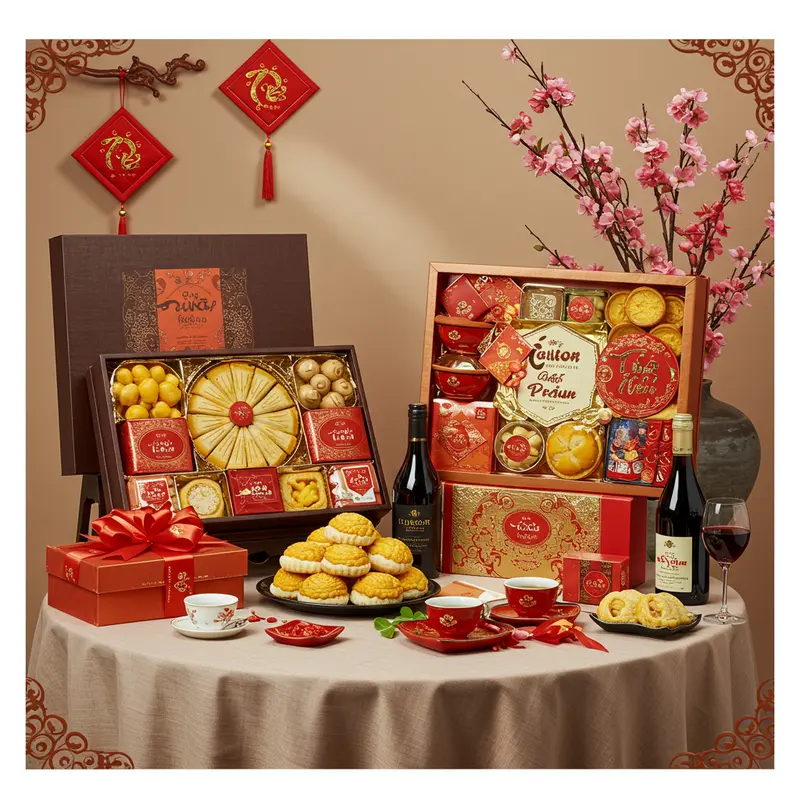 Hộp quà Tết sang trọng là biểu tượng của sự gắn kết doanh nghiệp.
