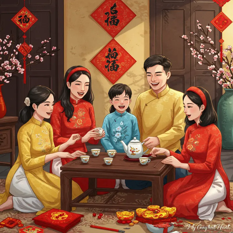 Các loại trà thượng hạng phong phú trên bàn trà ngày Tết.