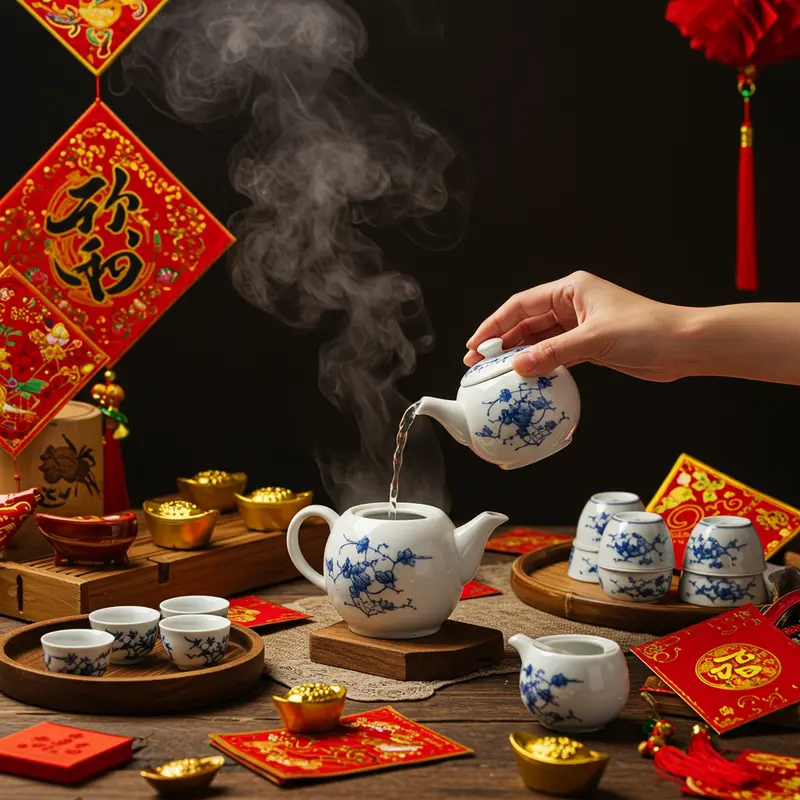 Các loại trà thượng hạng phong phú trên bàn trà ngày Tết.