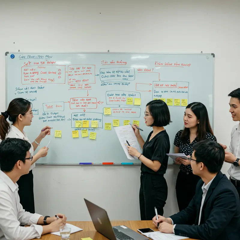 Nhà quản lý doanh nghiệp tìm hiểu hộp quà Tết và lên kế hoạch đặt hàng.