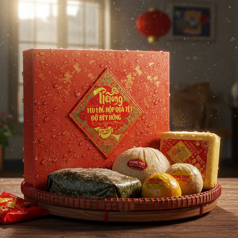 Các yếu tố môi trường như nhiệt độ và độ ẩm ảnh hưởng đến hộp quà Tết.