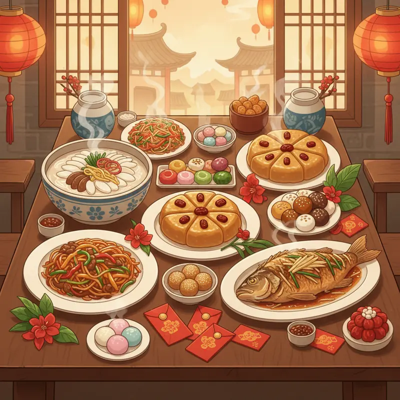 Không khí gia đình sum vầy và trang trí truyền thống dịp Tết Âm lịch.