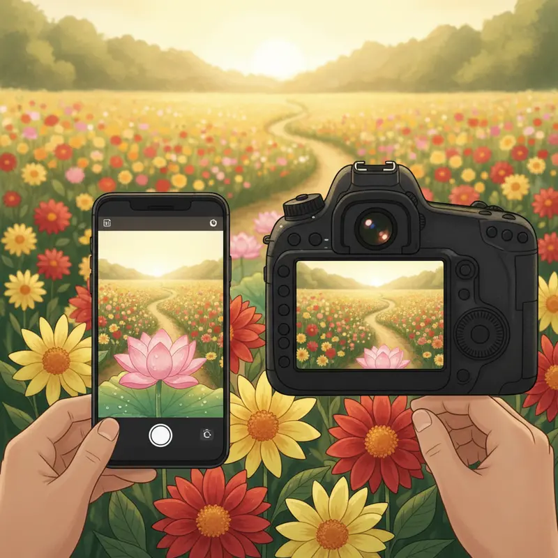 Khung cảnh làng hoa Sa Đéc vào mùa xuân với sắc hoa rực rỡ và du khách nhộn nhịp.