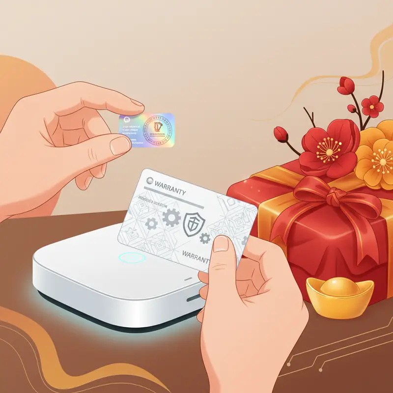 Giỏ quà Tết 2026 tích hợp các thiết bị công nghệ và smart home.