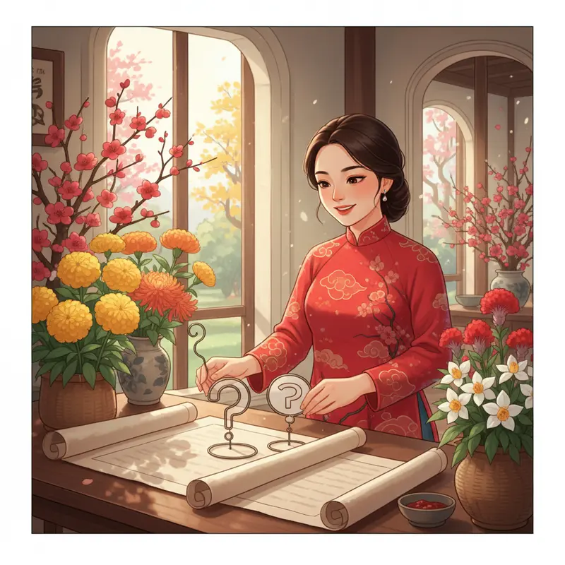 Bàn thờ tổ tiên được trang trí hoa tươi ngày Tết