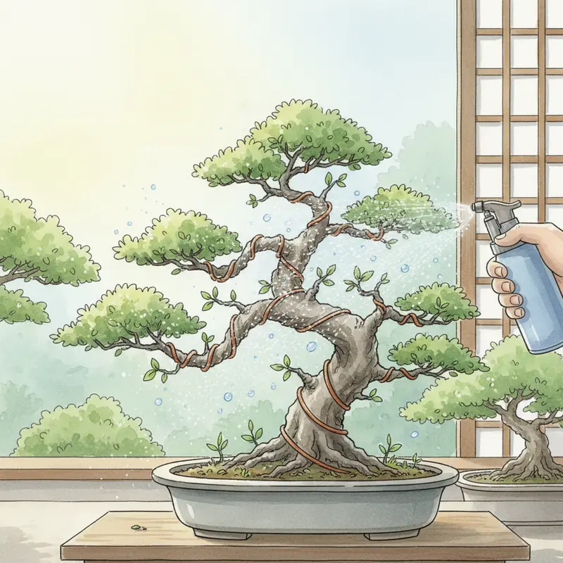 Không gian bonsai hài hòa mang sắc thái thiên nhiên và nghệ thuật.