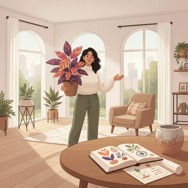 Sắc màu nổi bật của cây lá màu và cây nhập khẩu làm nên điểm nhấn sang trọng cho không gian Tết.