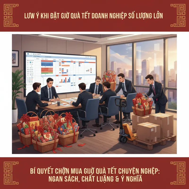 Giỏ quà Tết mang giá trị gắn kết và lời chúc đầu năm.