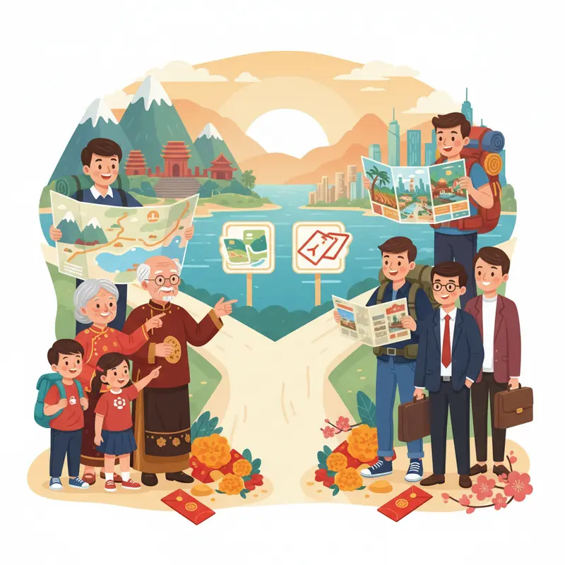 So sánh hai kiểu du lịch dịp Tết: tự túc và tour trọn gói.