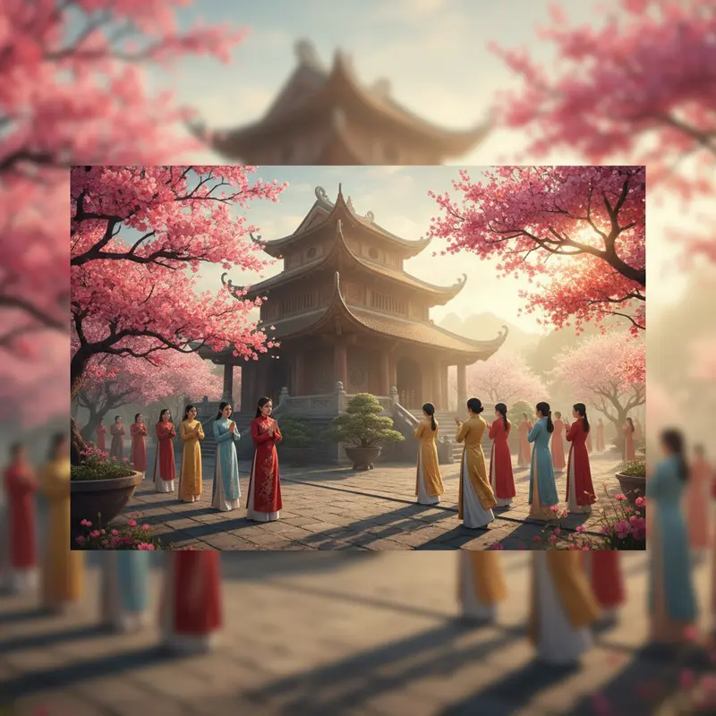 Ngôi chùa cổ giữa mùa xuân, người dân Hà Nội đi lễ mùng 1 Tết.