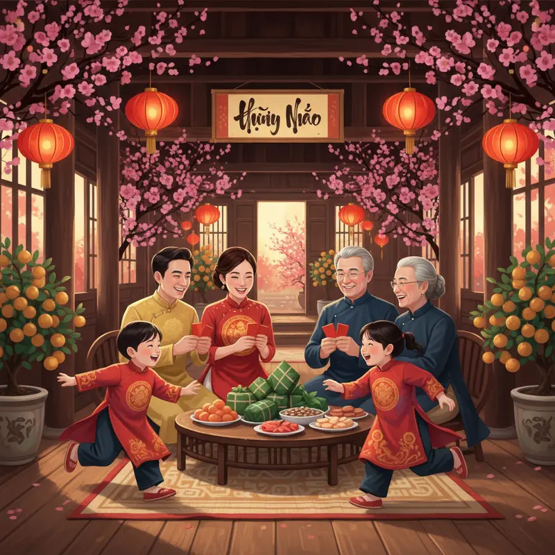Gia đình đoàn tụ ngày Tết