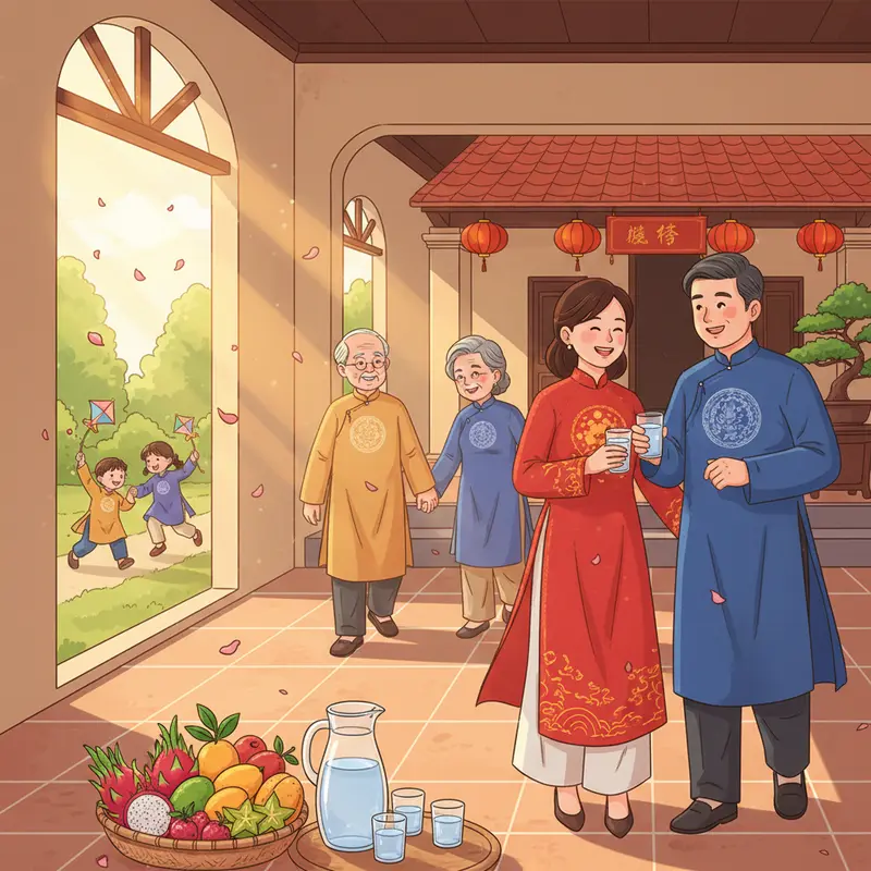 Gia đình Việt quây quần thưởng thức bữa cơm Tết đầy dinh dưỡng.