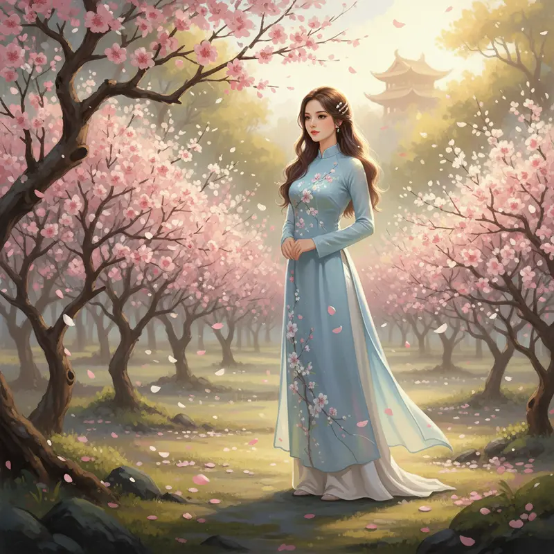 Rửa mặt nhẹ nhàng cùng ánh nắng sớm và hoa xuân.