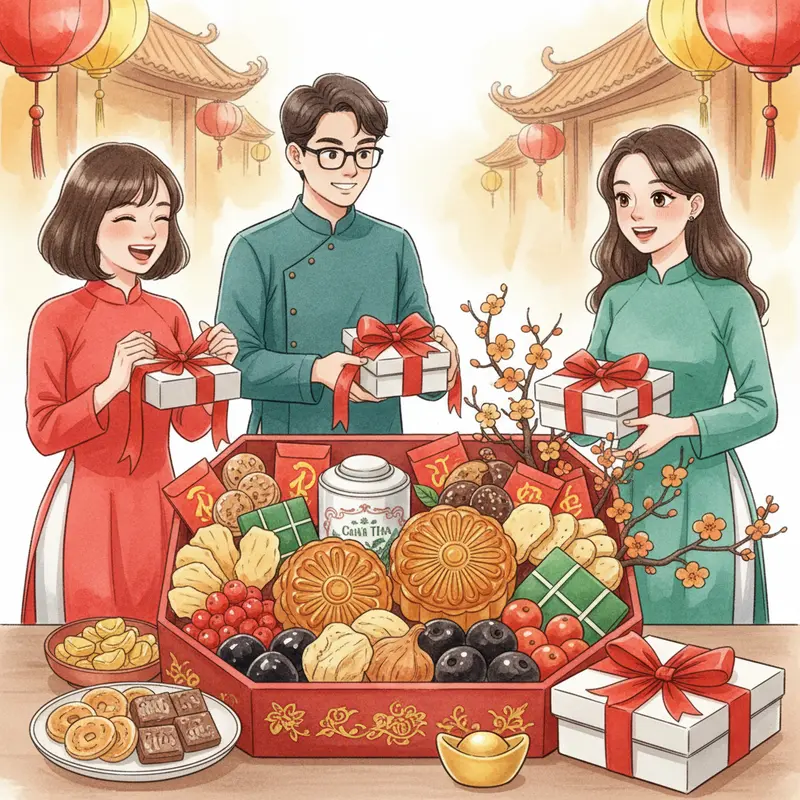 Gia đình Việt sum vầy bên mâm cỗ Tết, tạo nên sự gắn kết thiêng liêng.