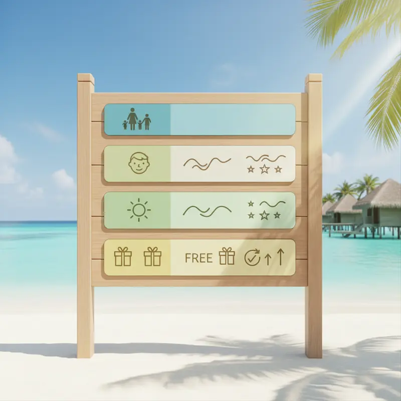 Gia đình cùng trẻ nhỏ vui chơi tại resort Maldives bên bãi biển tuyệt đẹp.