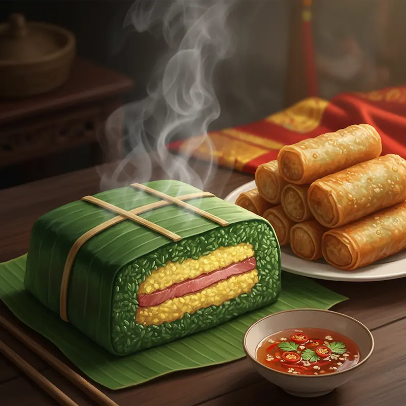 Mâm cỗ Tết là biểu tượng của sự sum vầy và lòng biết ơn tổ tiên.