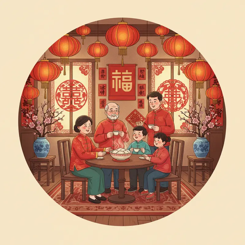 Gia đình người Hoa cùng quây quần dịp Xuân Tiết.