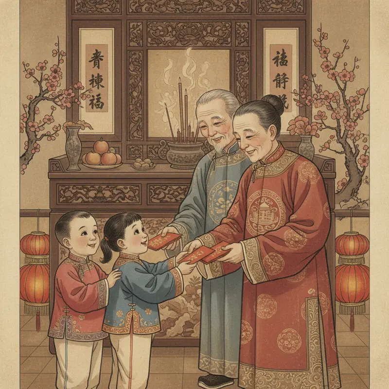 Hình ảnh tượng trưng cho việc tặng lì xì và gửi tiền tip trong dịp Tết Nguyên Đán.