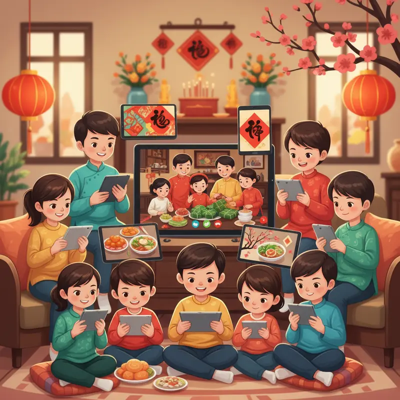 Gia đình Việt sum vầy bên mâm cỗ Tết, tạo nên sự gắn kết thiêng liêng.