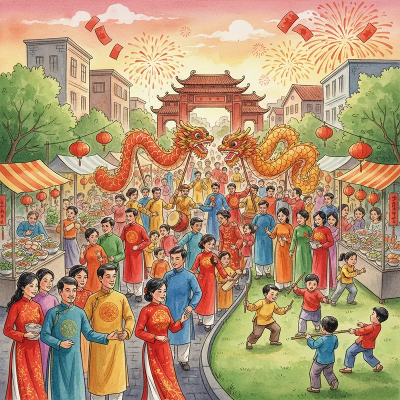 Gia đình Việt sum vầy bên mâm cỗ Tết, tạo nên sự gắn kết thiêng liêng.